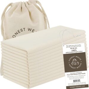 GOTS Certified 100% Organic Flour Sack Cotton Kitchen...