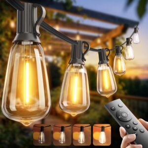 addlon 100FT Outdoor String Lights ST38 LED with Remote...