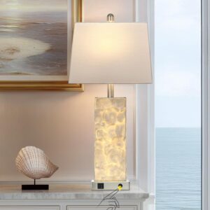 Cinyirong 28" Shell Coastal Table Lamp, Bedside Lamp...