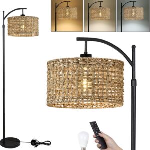 Arc Floor Lamp for Living Room with Remote...