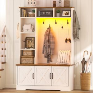 CSZZD Hall Tree with Bench & Entryway Coat Rack with...