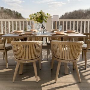 PURPLE LEAF Outdoor Dining Set 7-Pieces Rattan Chairs...