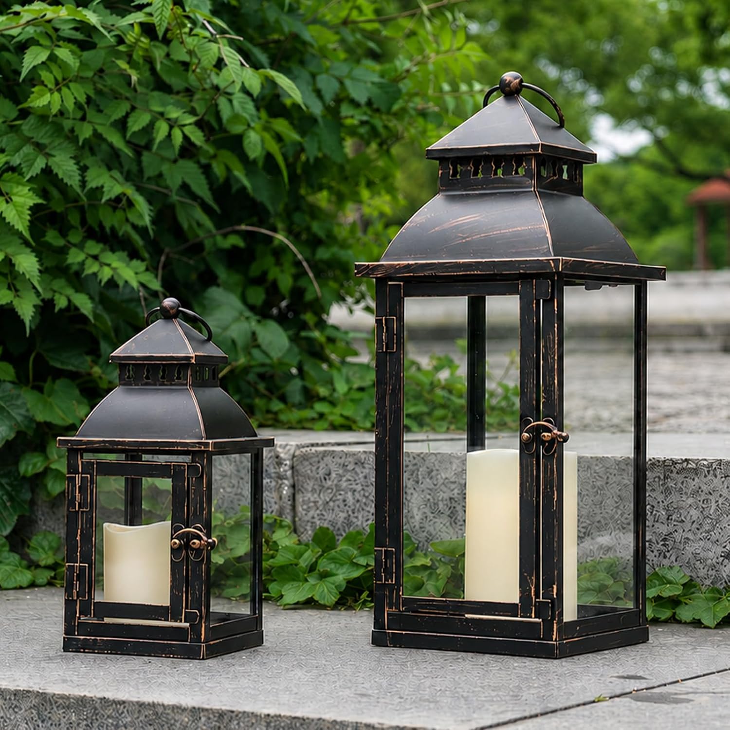 NEEDOMO Lanterns Decorative Outdoor&Indoor, Set of 2... NEEDOMO Lanterns Decorative Outdoor&Indoor, Set of 2...