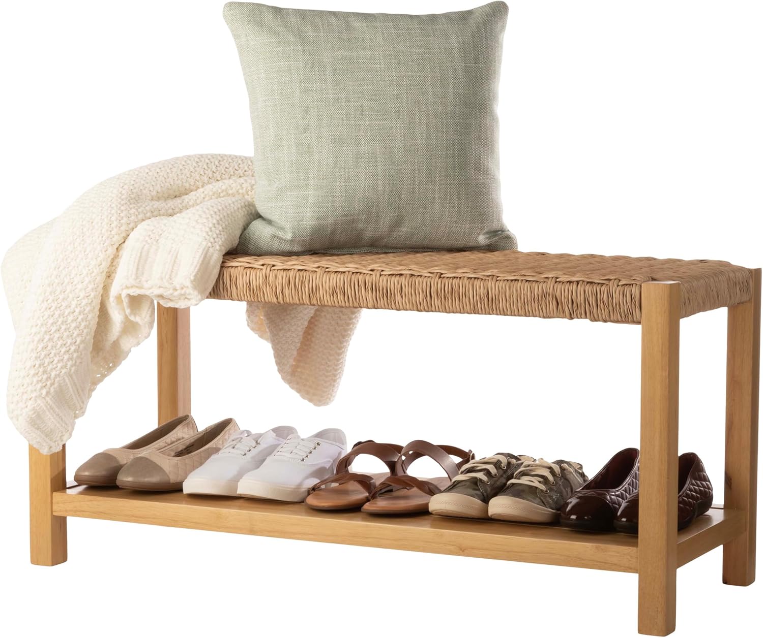 Alaterre Newport Solid Wood Entryway Bench with Shoe... Alaterre Newport Solid Wood Entryway Bench with Shoe...
