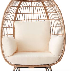 Best Choice Products Wicker Egg Chair, Oversized Indoor...