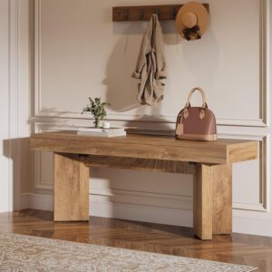 Tribesigns 47" Wooden Entryway Bench, Farmhouse Indoor...