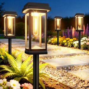 Solar Pathway Lights Outdoor, 8 Pack Upgraded Solar...