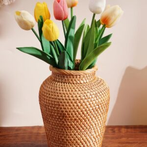 Rattan Vase, Small Braided Boho Vases for Pampas Grass &...