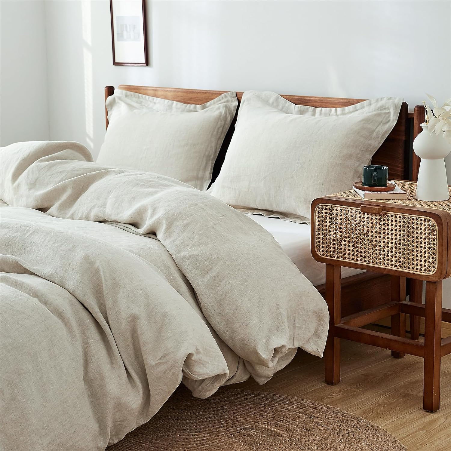 Simple&Opulence 100% Linen Duvet Cover Set 3pcs Basic... Simple&Opulence 100% Linen Duvet Cover Set 3pcs Basic...