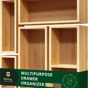ROYAL CRAFT WOOD 5-Piece Bamboo Drawer Organizer Set –...
