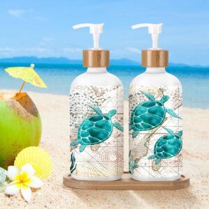 Potchen 2 Pack Glass Soap Dispenser Set Bathroom Decor...