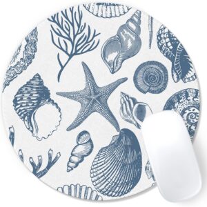 Beach Mouse Pad, Beachy Coastal Shell Starfish Mousepad...