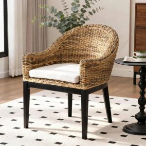DUHOME Rattan Accent Chair - Modern Armchair with...
