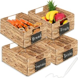 Woven Storage Baskets with Chalk Labels, 10.8x9x4.9...