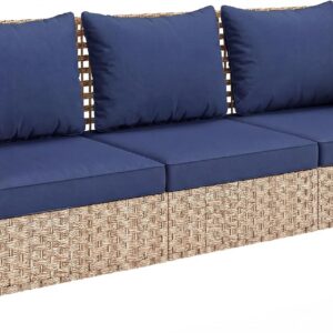 Outsunny Outdoor Patio Couch Wide Deep Seat 3 Seater...