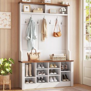 Itaar Hall Tree with Bench and Shoe Storage, 3-in-1...