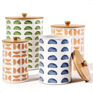 Kitchen Canisters for Countertop Set of 4, Patterned...