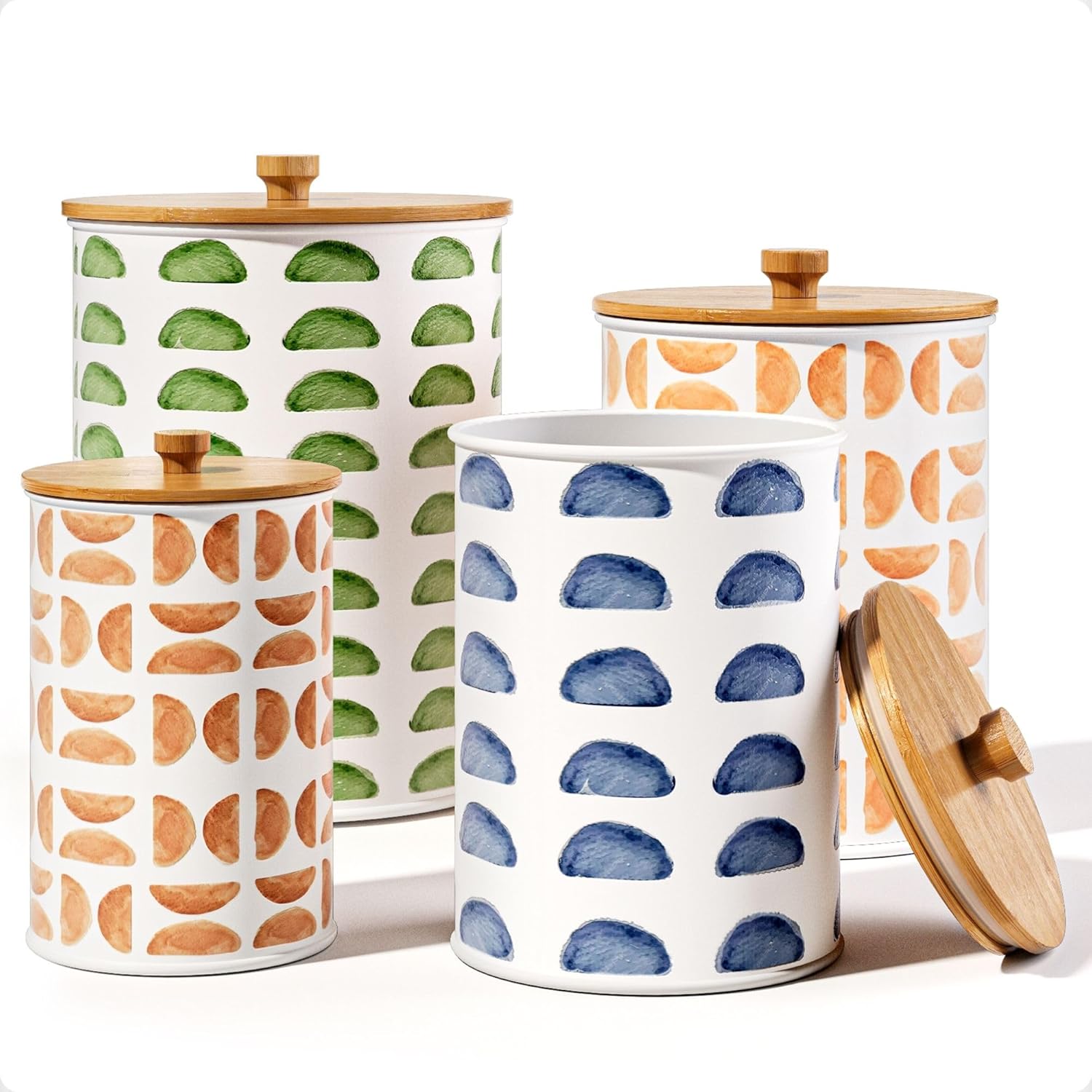 Kitchen Canisters for Countertop Set of 4, Patterned... Kitchen Canisters for Countertop Set of 4, Patterned...