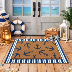 Drydiet Coastal Nautical Welcome Door Mat Outdoor Non...
