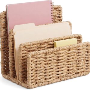 Paper Rattan Mail Organizer for Desk Mail Holder...