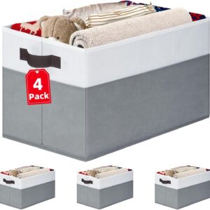4 Pack Large Closet Storage Baskets Bins for Shelves |...