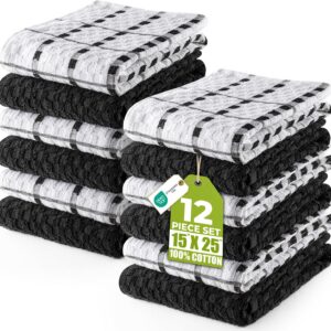 Utopia Kitchen Towels 12 Pack 15x25 Inch 100% Cotton...