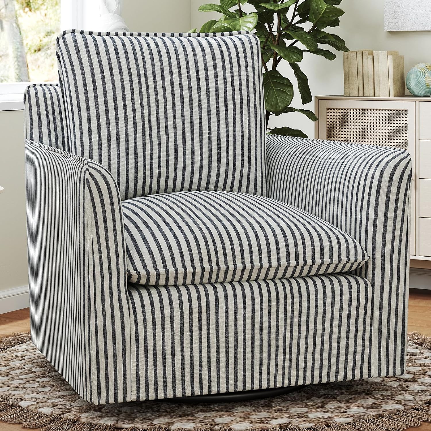 Swivel Accent Square Chair with Thick Padded Backrest... Swivel Accent Square Chair with Thick Padded Backrest...